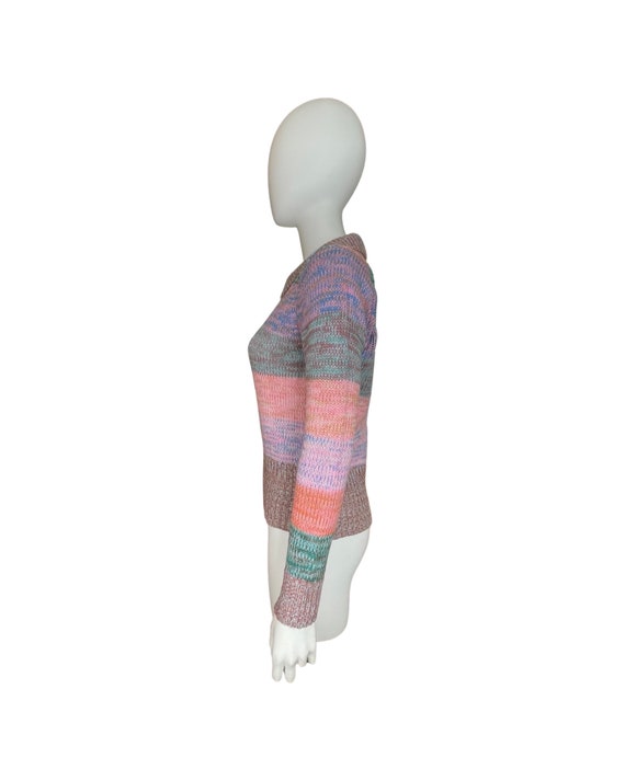 Vintage 1970's Women’s Multi-colored Pastel Space… - image 5