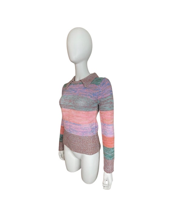 Vintage 1970's Women’s Multi-colored Pastel Space… - image 4