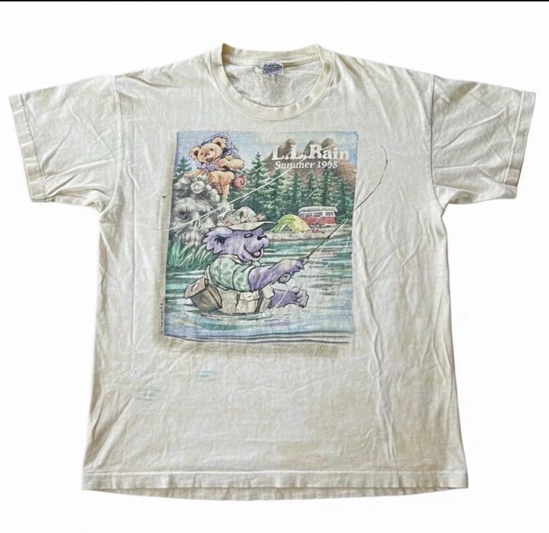 Camiseta vintage de los 90 de Liquid Blue Grateful Dead L.L. Rain Gira Verano 1995 GDM Talla XL imagen 3