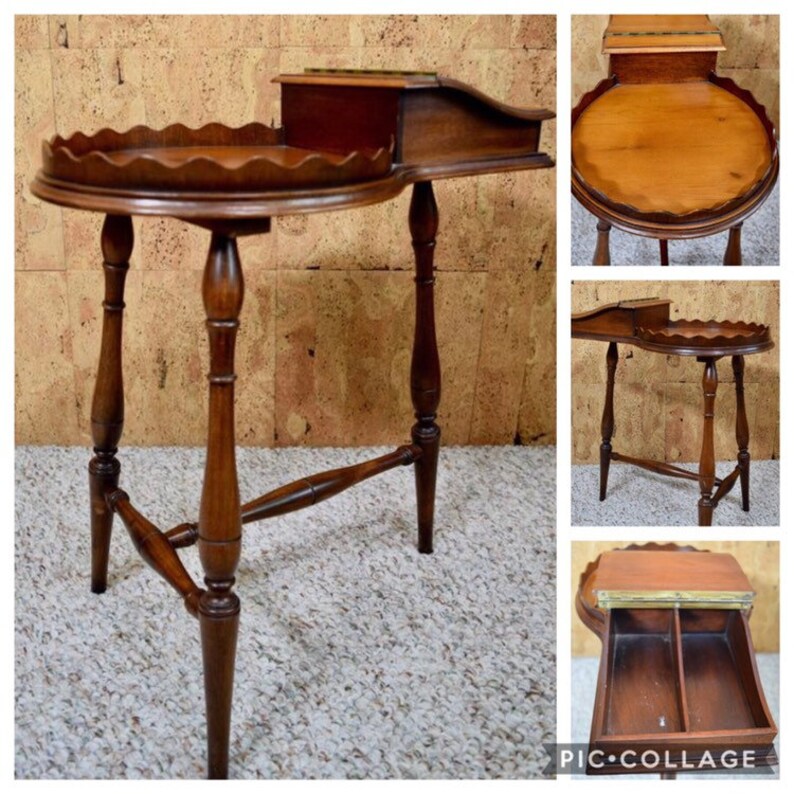 Vintage 1950/'s Mid Century Cigar Humidor Wooden Side End Table Furniture Smoking Tobacciana