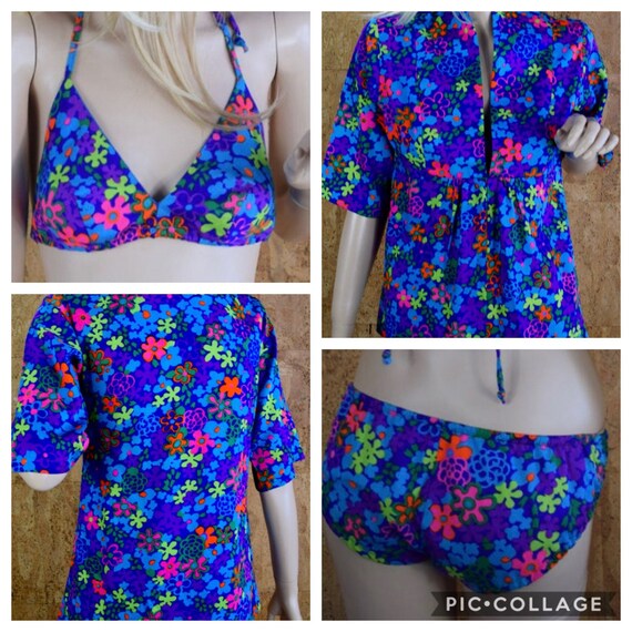 Vintage 1960's Sears Jr. Bazaar 3 Pc. Neon Psyched