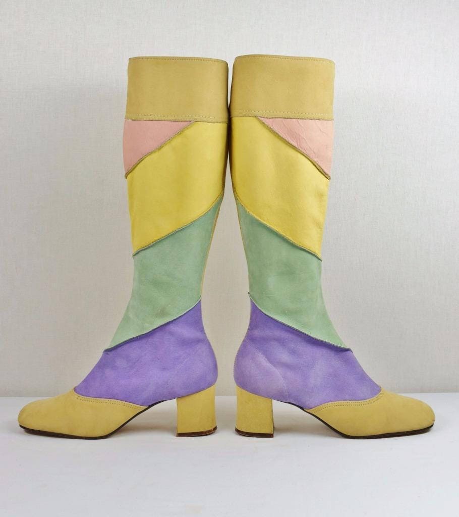 rainbow gogo boots