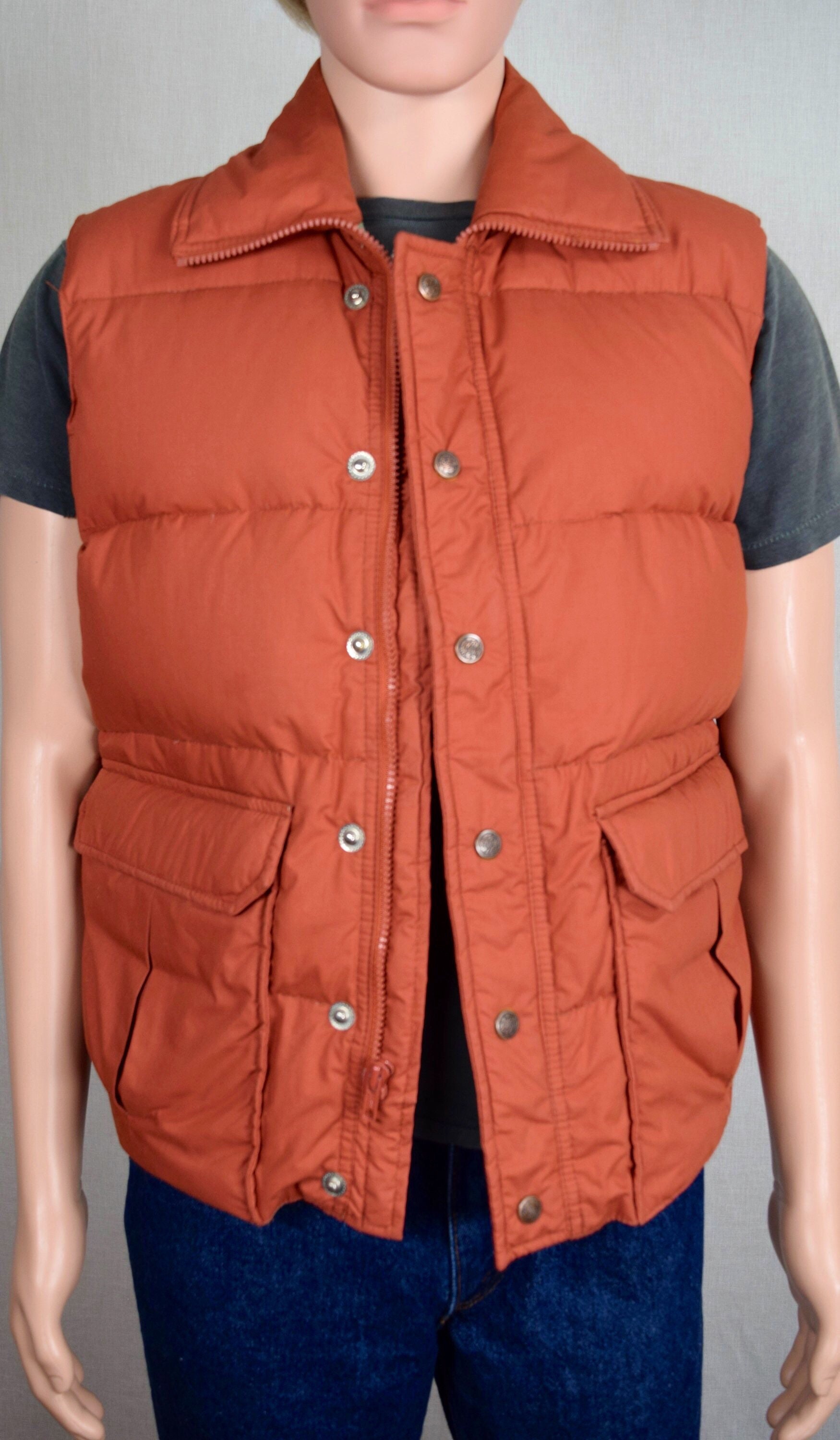 Vintage 1980's Men's SEARS Marty McFly Rust Orange Back to the Future BTTF Puffer Ski Down