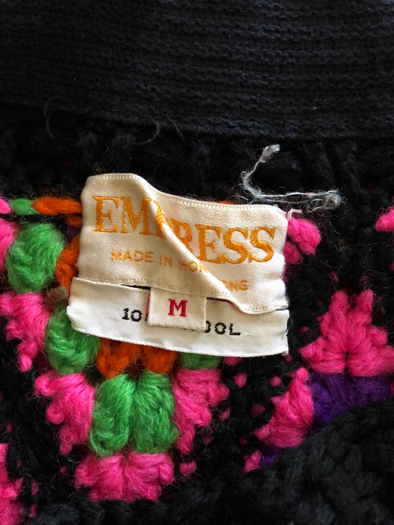 Vintage 1970's EMPRESS WOOL Psychedelic Neon Heav… - image 7