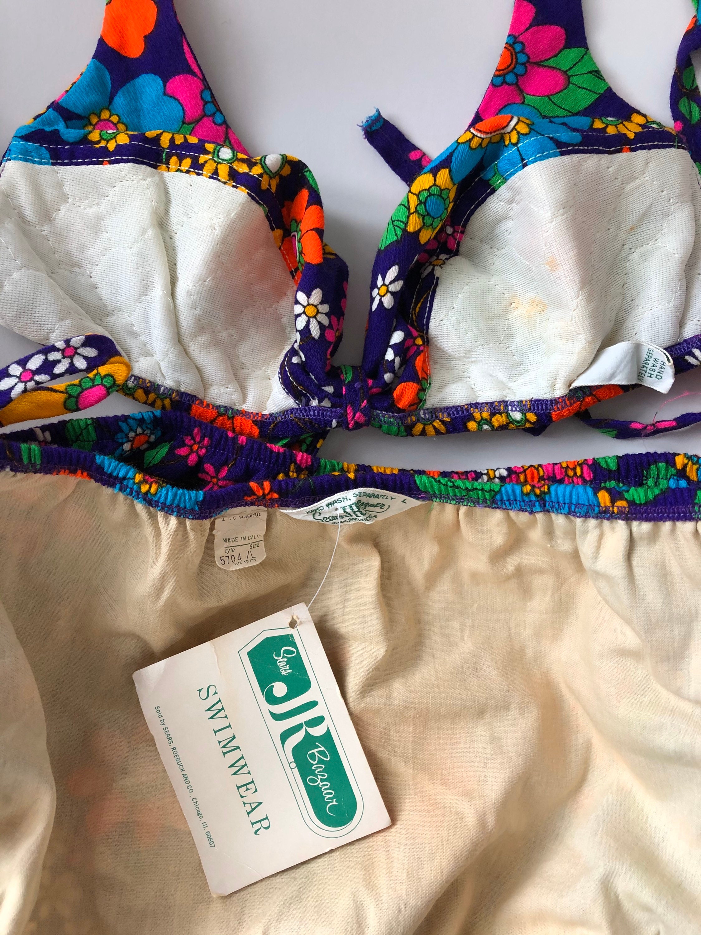 NWT - Vintage 1960's Sears Jr. Bazaar NEON Psychedelic NWT - Vintage 1960's Sears Jr. Bazaar NEON Psychedelic