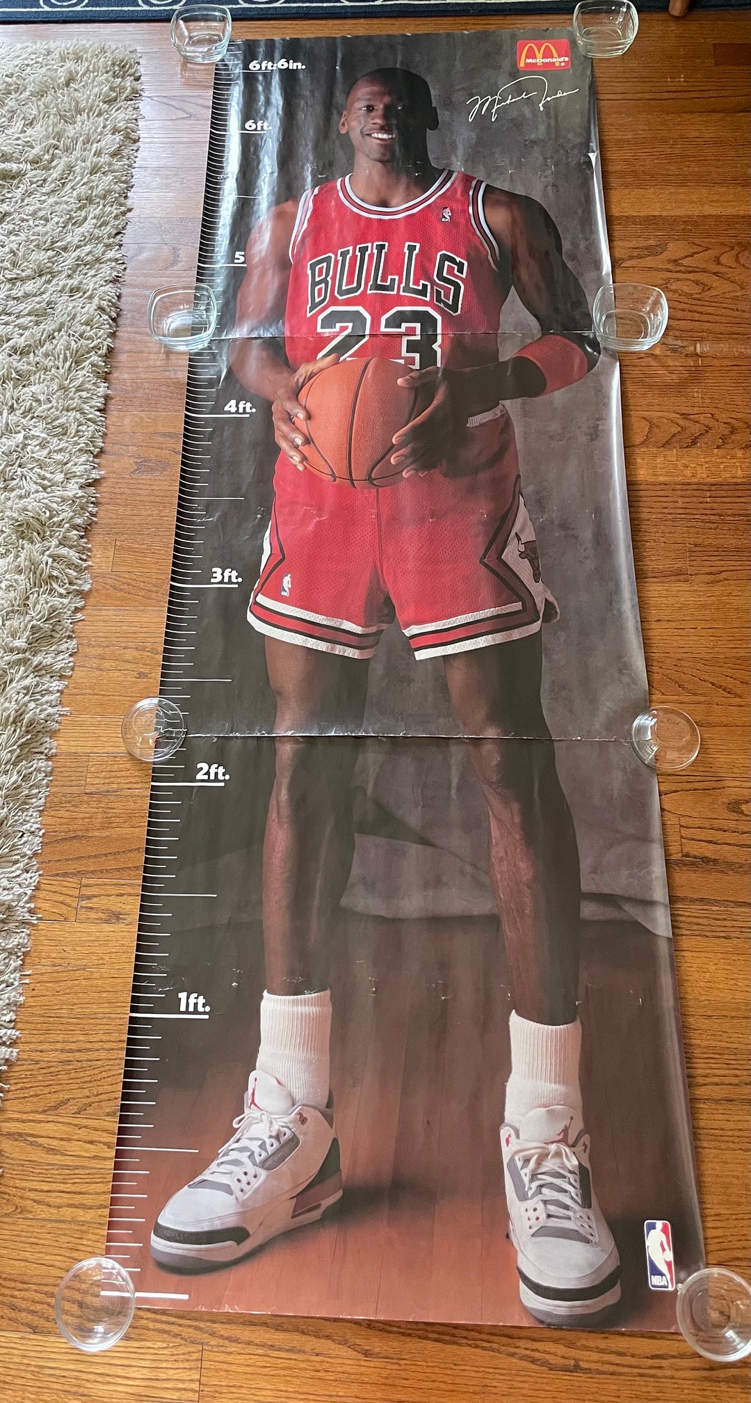 Vintage 1989 Michael Jordan Mcdonald's Promo 3 Pc Door Poster Set Nike