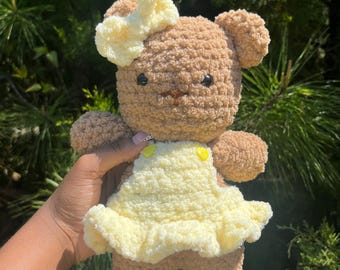 Patrón PDF de oso vestido