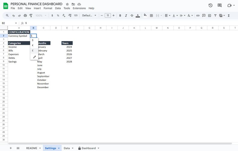 Personal Finance Dashboard | Budget & Expense Tracker Spreadsheet ...