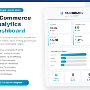 GA4 Looker Studio Ecommerce Dashboard Template (PDF Instructions)