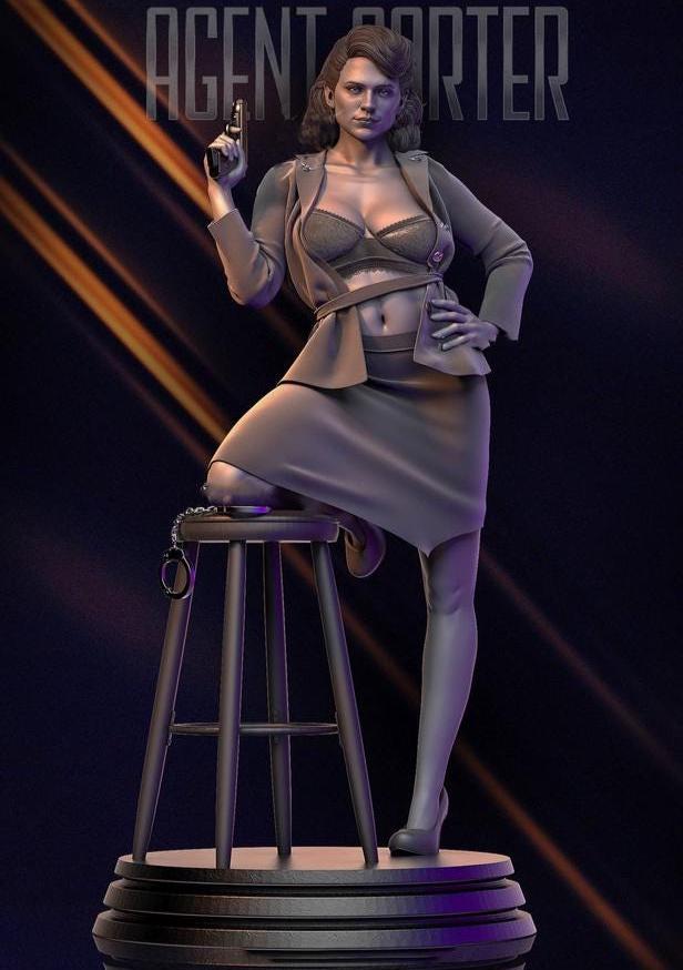 Agent Carter STL Statue | Noir Femme Fatale Collectible (3D Print File ...
