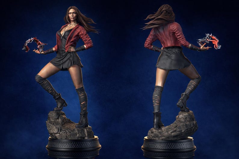 Wanda Maximoff | Scarlet Witch Sorceress Inspired STL Statue | 3D Print ...