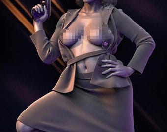 Statua STL dell'agente Carter / Da collezione Noir Femme Fatale (file di stampa 3D) / Modello in resina da collezione per adulti / Figura artistica di lingerie retrò