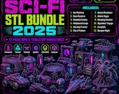 2025 Sci-Fi STL Bundle, Loot Studios 12 Pack RPG Tabletop Miniatures, Cyberpunk Terrain, Wargame Diorama 3D Print Files Download