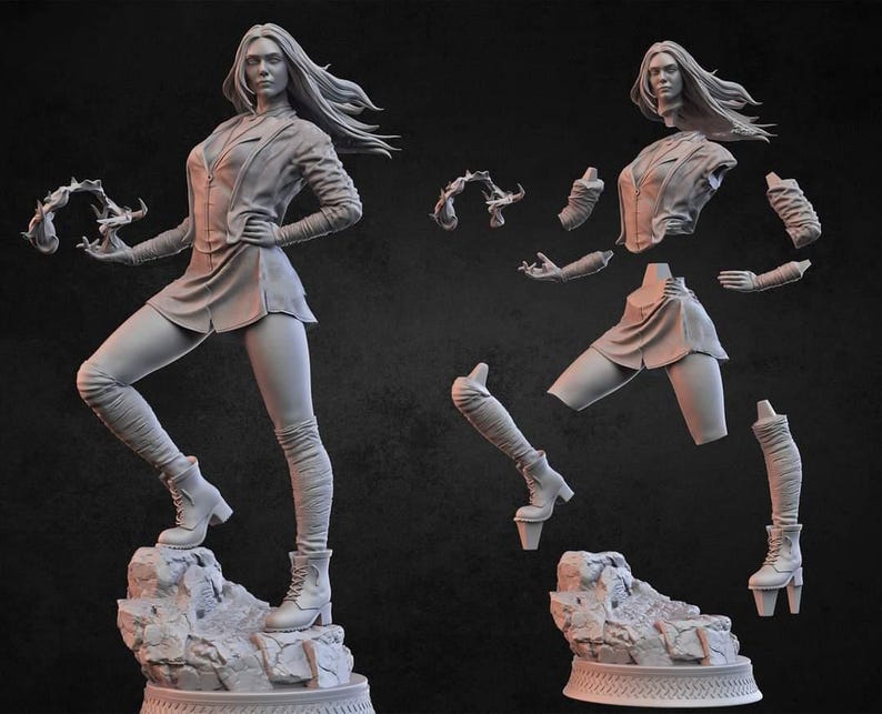 Wanda Maximoff | Scarlet Witch Sorceress Inspired STL Statue | 3D Print ...