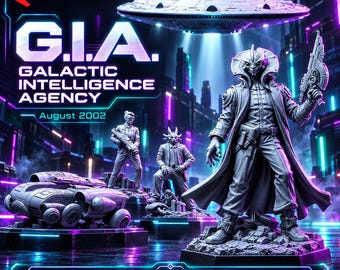 Sci-Fi STL Files, Alien Miniatures, UFO & Hover Vehicles, Loot Studios G.I.A. Galactic Intelligence Agency