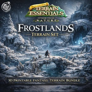 Frostlands Terrain Set STL, Snowy Ice Terrain Bundle, Tabletop Scenery for RPG Wargames, Frozen Landscape 3D Print Files