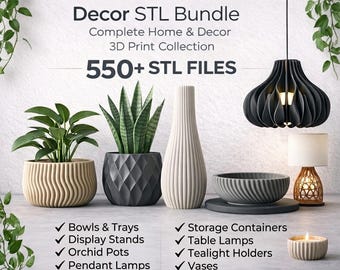 Paquete de archivos STL de decoración moderna para el hogar imprimibles en 3D - Más de 550 archivos / Descarga digital
