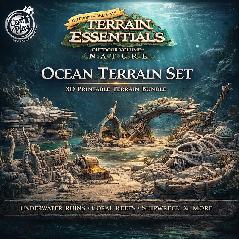 Ocean Rp Thing Ocean Terrain Set STL, Underwater Terrain Bundle, Tabletop Scenery for ...