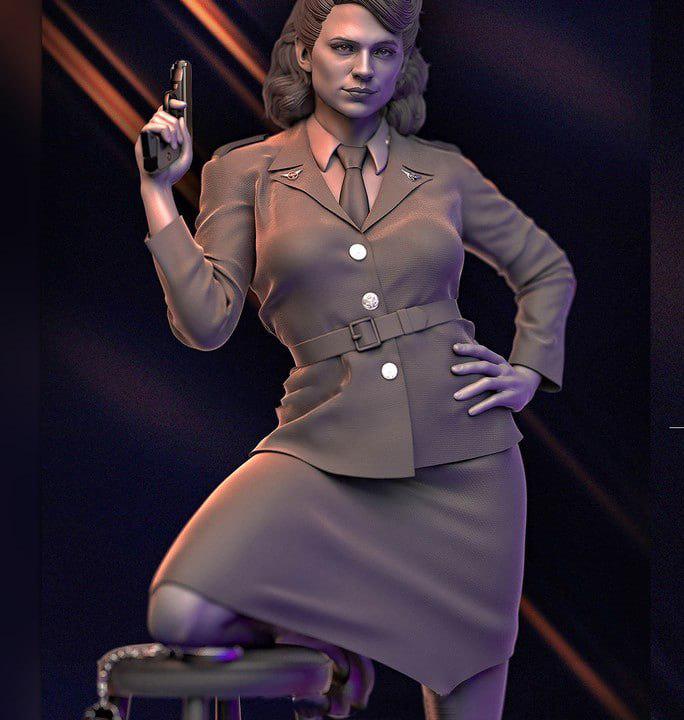Agent Carter STL Statue | Noir Femme Fatale Collectible (3D Print File ...