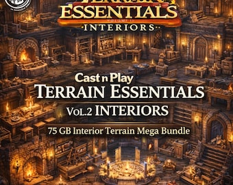 Cast n Play Terrain Essentials Vol 2 Interiors Mega Bundle STL, 75GB Interior Terrain, Tabletop Scenery, RPG Wargame 3D Print Files