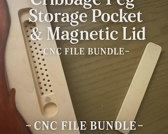 Cribbage Peg Aufbewahrungstasche & Magnetdeckel - CNC-Datei-Bundle (Svg Dxf GRBL Werkzeugwege enthalten)