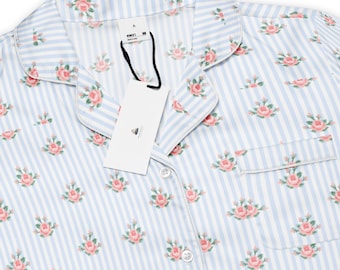 Floral Pajama Top | Silky Polyester Sleepwear, Relaxed Fit