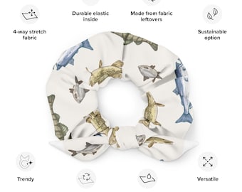 Trout Accessories for Women | Trout hair scrunchie | Embracing change hair tie | Recycled Hair Scrunchie