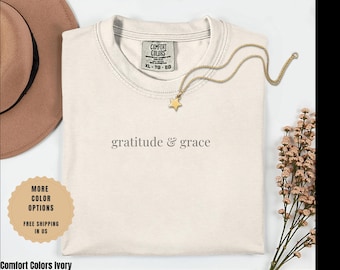 Gratitude and Grace Minimalist Tee Shirt CC 1717 - Stylish & Comfortable
