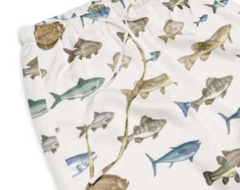 Trout Print Pajama Pants | Women's Elegant Sleepwear