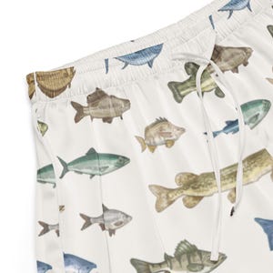 Trout Pajama Shorts | Embracing Life's Current | Soft All-Over Print Sleepwear Inspired by Flow