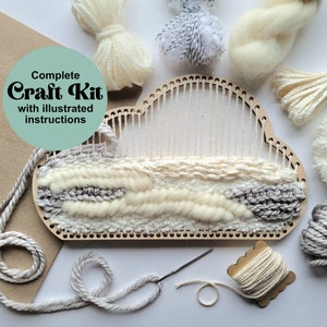 Cloud Loom in a Box | Weaving Loom with Instructions | Craft Kit | Weaving Yarn | Frame Loom | Lap Loom | Tapestry Weaving Guide