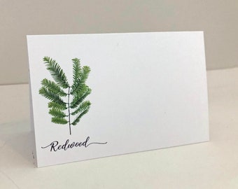 Blank Woodland Place Cards, Leaf Escort Cards, Folded or Flat, Wedding Placecards, Designed for the handwritten card