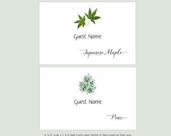 Personalized Leaf place cards,  Woodland Wedding, Escort Cards, Seating Information, Tree Named Cards, Seating Cards, Garden Wedding