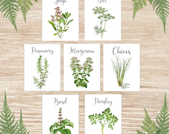 Herb Table Cards, Herb Table Numbers, Herb Table Tents, Herb Wedding, Herb Theme, Rosemary, Sage, Thyme, Spices, Marjoram
