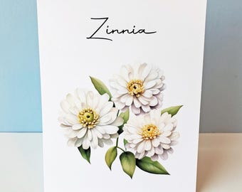 White Floral Table Cards, Wedding, Event, Tented Flat Cards