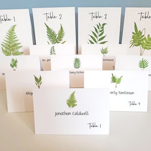 FERN Table Cards, Fern Table Numbers, Woodland Table Tents, Wedding Table Cards, Wedding Botanicals, Fern Wedding Cards, Garden Table image 5