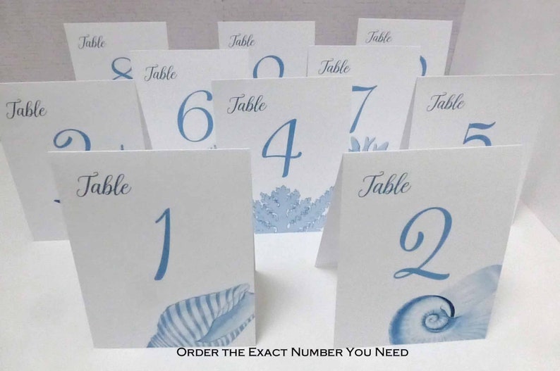 Shell Table Numbers, Beach Wedding, Shell Cards, Surf and Turf Wedding, Tropical Table Numbers, Wedding near the Sea image 4