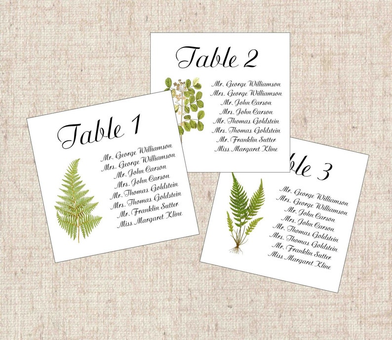 Wedding seating cards picture