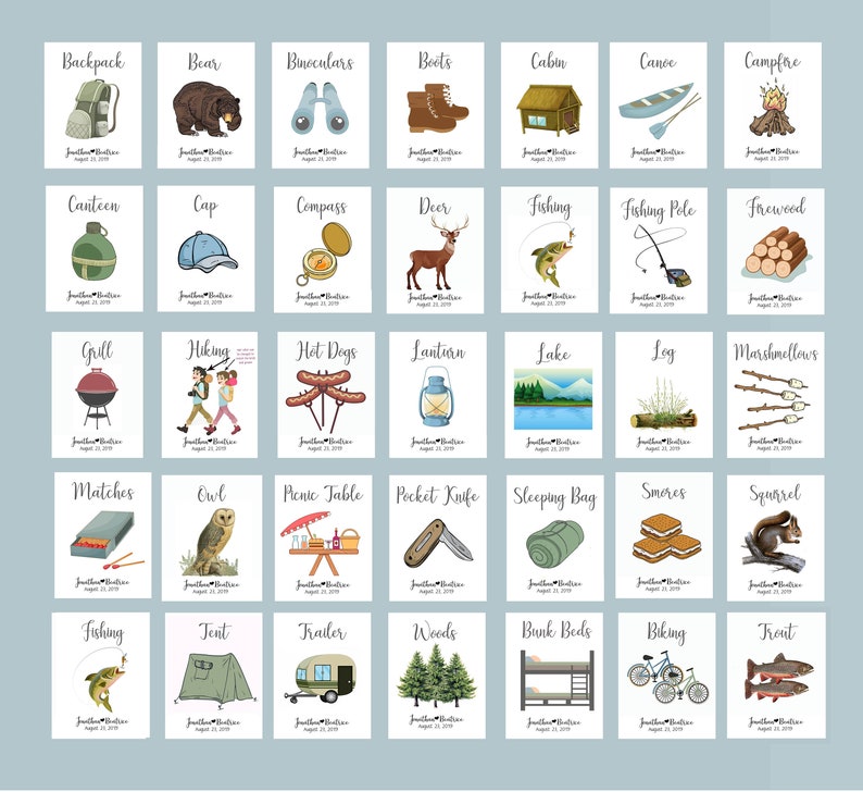 Camping Seating Charts Table Assignment Cards Seating - Etsy