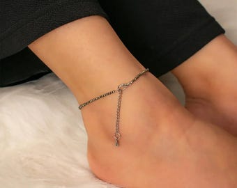 AAA Raw Pyrite Stone Anklet, Certified Original, Women's Leg Bracelet
