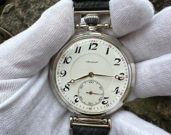 Rare Wristwatch Marriage Doxa Switzerland Enamel Dial