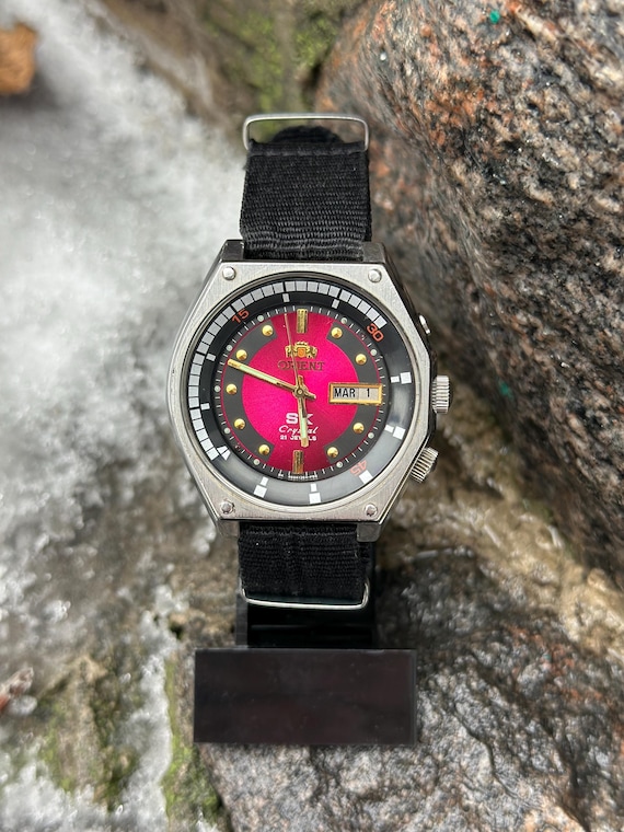 Watch Orient SK Pink Crystal Automatic 21 Jewels Vintage Japan