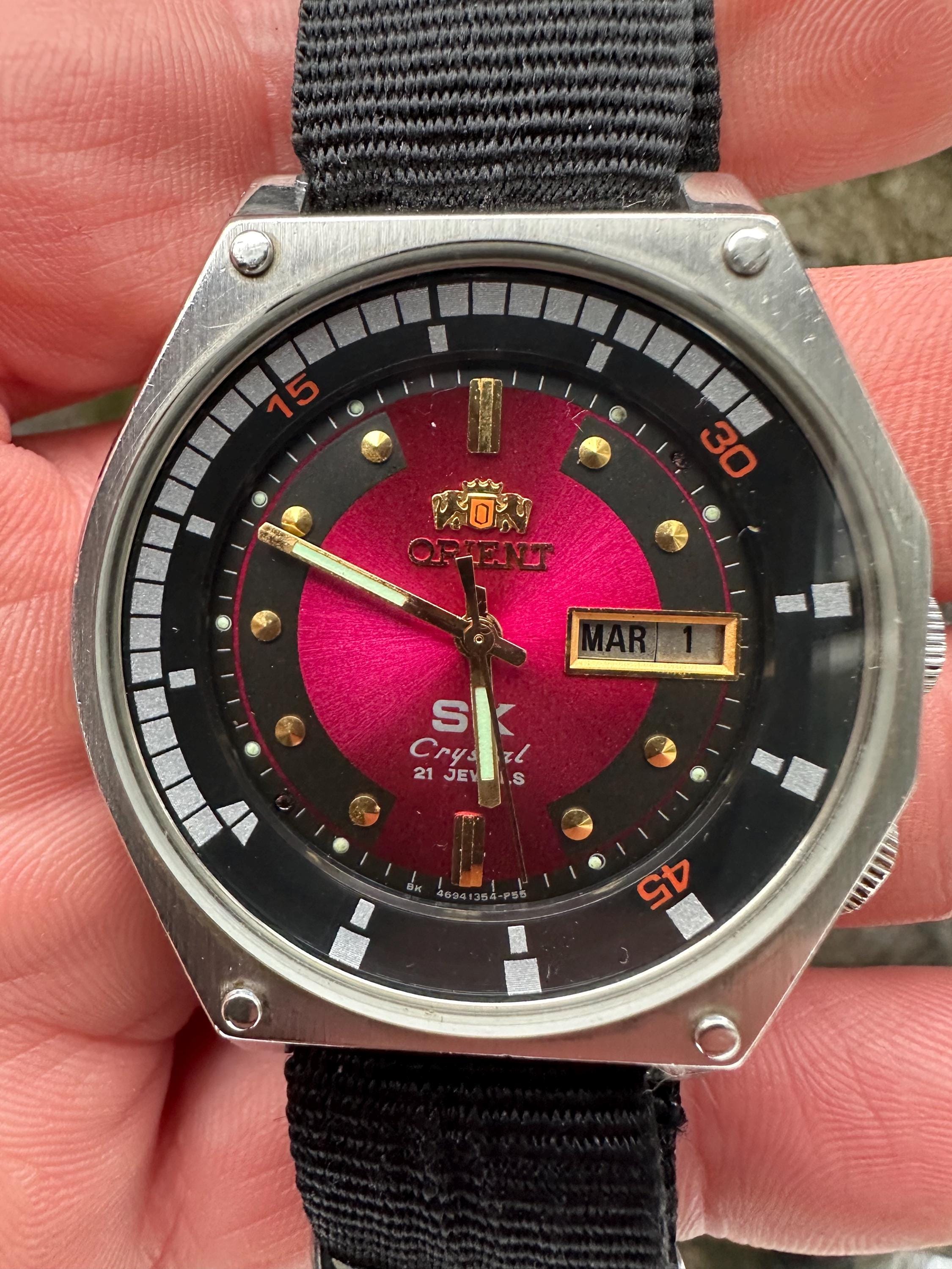 Watch Orient SK Pink Crystal Automatic 21 Jewels Vintage Japan