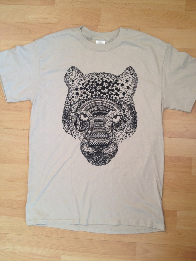 Jaguar Tiger Illustration Tshirt // Animal Screen Print Etsy