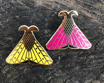 Enamel pin set of 2 // MOTH enamel pin // butterfly // Hard Enamel // Badge // Brooch