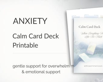 Calm Card Deck for Overwhelm, Stress Relief (Digital PDF)