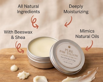 Unscented Natural Paw Balm For Dry & Rough Paws- 2oz Container-Works great for Dogs and Cats