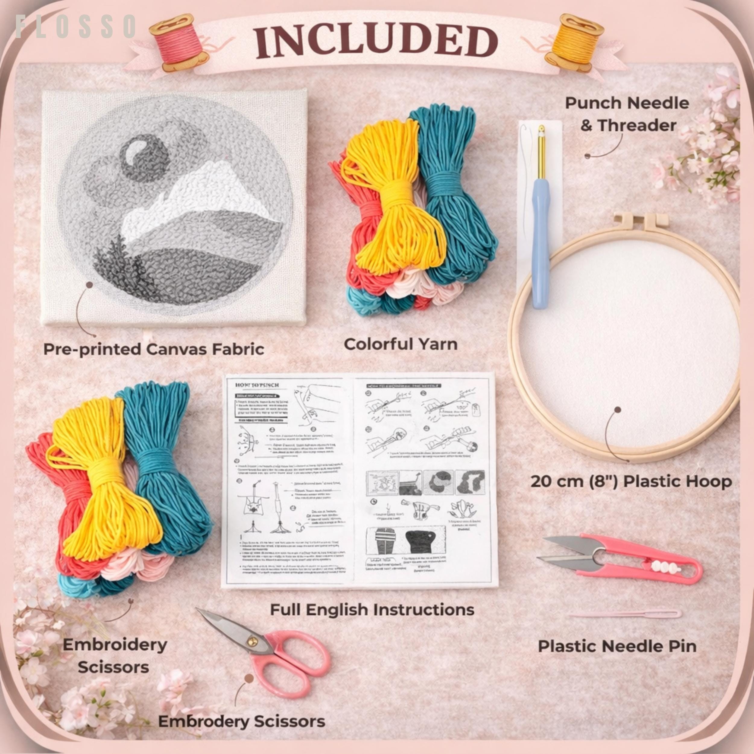 Fox Punch Needle Kit — Beginner Floral Craft, Threads Included - Etsy