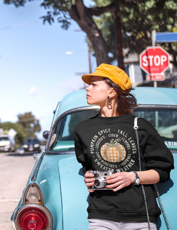 Cozy Fall Vibes | Retro-Preppy Sweatshirt | Pumpkin Treats & Vintage Nostalgia | Hayride Fun,Cornmaze Excitement | Rockabilly Preppy Fall