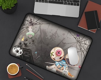 Voodoo Curiosities Desk Mat | Mystical Office Decor | Spellbinding Workspace Accessory | Gothic Mousepad | Witchy Desk Pad | Dark Academia